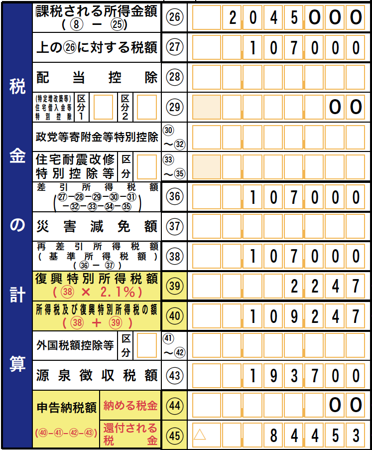 税金の計算